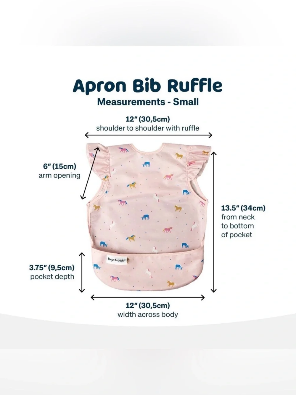 6-24M🫟 Tiny Twinkle 5 Pack Waterproof Ruffle Apron Bibs Solids Floral Checkered
